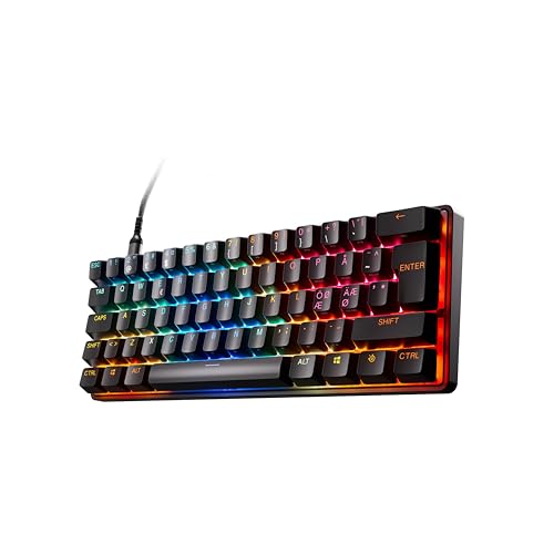 SteelSeries Apex Pro Mini Gen 3 Switchs OmniPoint 3.0 - Actionnement ajustable - Rapid Trigger - Préréglages prêts à jouer - Mode Protection - Rapid Tap SOCD - OLED - Capuchons PBT - Format NOR QWERTY