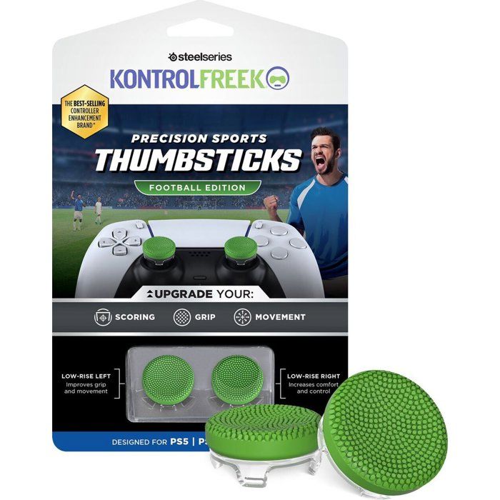 Pack de 2 Precision Sports Thumbsticks - STEELSERIES - KontrolFreek - Football - Pour manette Playstation 4 et 5 - Green