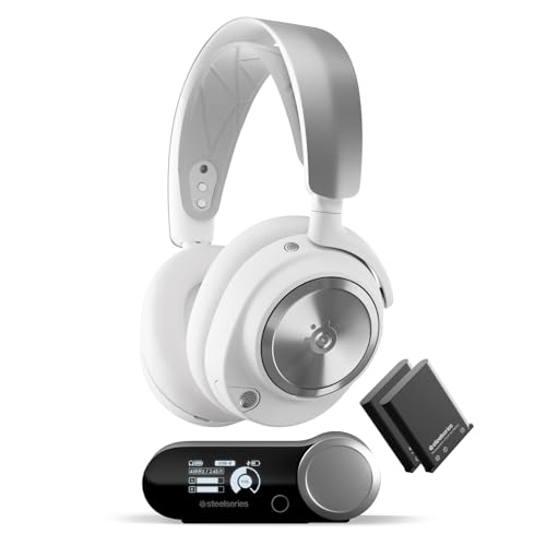 SteelSeries Casque gaming multi-système Arctis Nova Pro Wireless - Haut-parleurs magnétiques en néodyme - Réduction de bruit active -Autonomie sans fil illimitée -Micro ClearCast Gen 2 - PC,PS5,Mobile