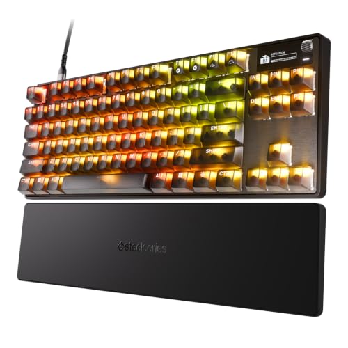 SteelSeries Apex Pro TKL Gen-3-Gaming-Tastatur – Control Edition, Steel, Analoge Magnetschalter mit 50 g Federgewicht, Quickset-Auto-Voreinstellungen, Rapid Trigger, Rapid Tap US QWERTY