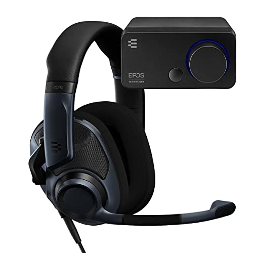 EPOS H6Pro GSX 300  Casque Audio Ouvert avec Micro a�� Casque Gamer a�� Arceau Leger Audio analogique vers le numerique avec carte son externe
