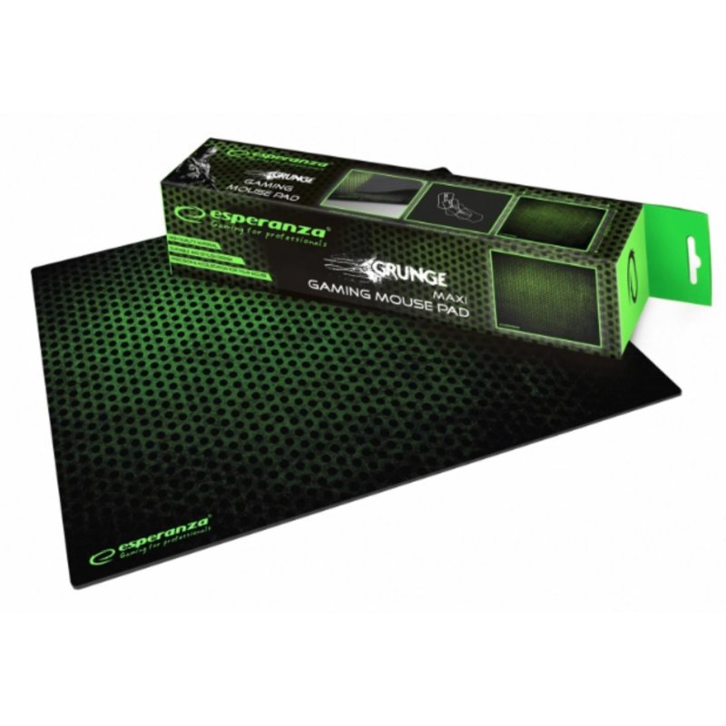 esperanza Tapis de souris gaming Esperanza EGP103G Black Green base antidérapante confortable