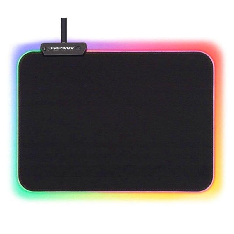 northix Alfombrilla Northix Gaming RGB Black surface lisse 35x25cm USB antidérapante