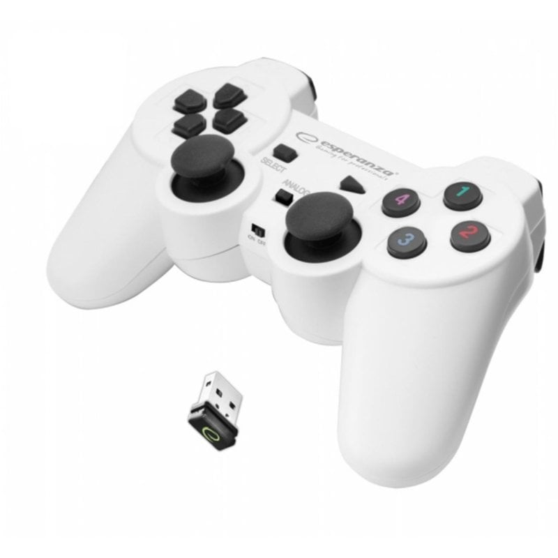 esperanza Gamepad Esperanza EGG108W Sans Fil PC Playstation 3 2,4 GHz Black White