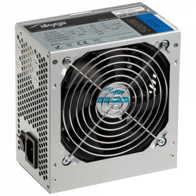 akyga Alimentation Akyga 500W ATX Certifiée CE AK-B1-500 Refroidissement actif