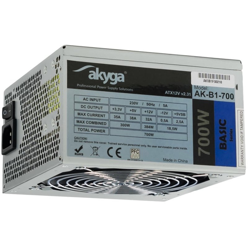 akyga Fonte d alimentation Akyga 700W Certifié CE AK-B1-700 ATX Active PFC SATA PCIe