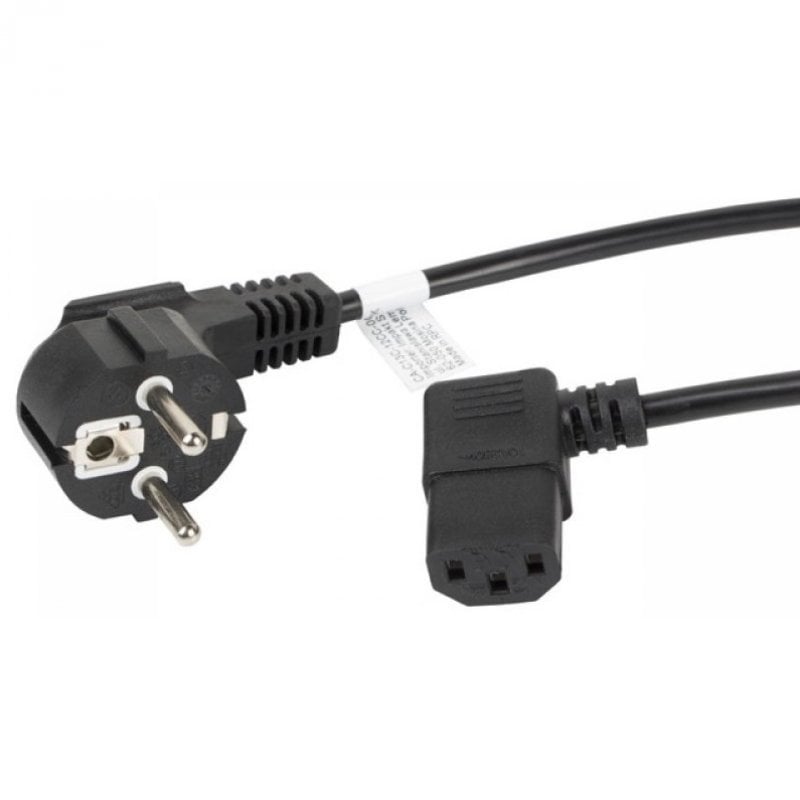 lanberg Câble d'extension coudé Lanberg CEE 7 7 vers IEC 320 C13 Mâle Femelle 1,8 m VDE Black