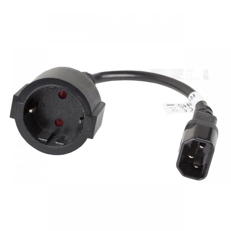 lanberg Câble d'extension Lanberg IEC 320 C14 vers Schuko Femelle Femelle 20 cm Black