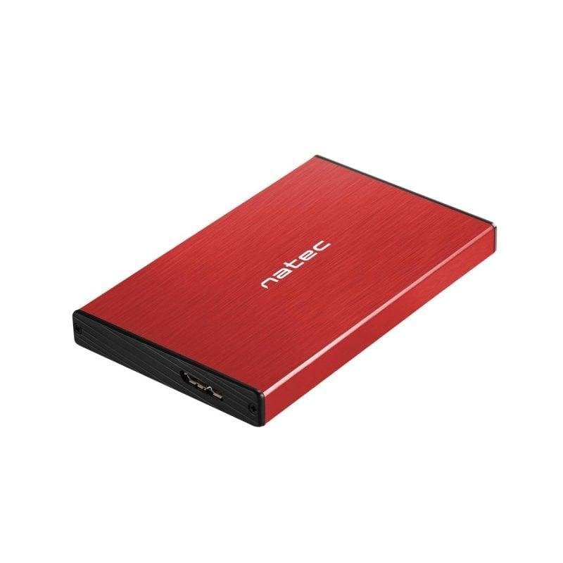 natec Boîtier disque dur externe Natec Rhino GO 2.5 Aluminium Red MicroUSB 6 Gbit s