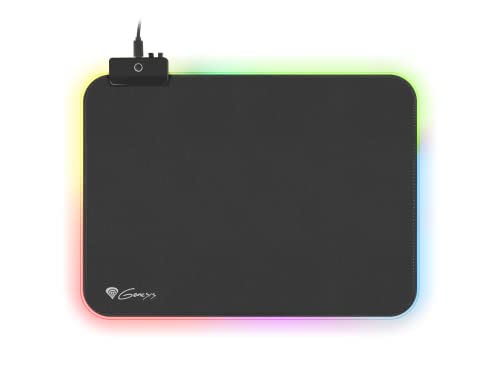 Genesis Boron 500 RGB - Surface de Jeu Souple 35x25 cm avec avec Illumination Multi-Couleurs RGB des Bords