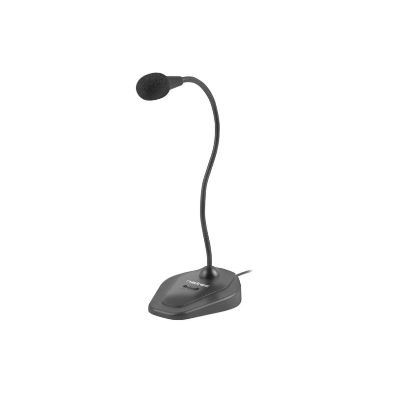 natec Microphone 2 voies Natec Giraffe, jack 3,5 mm, omnidirectionnel, Black, avec base stable