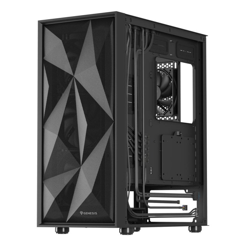 Genesis Boîtier GENESIS Diaxid 605F Midi Tower Black avec Support AIO 420 et 5 Ventilateurs