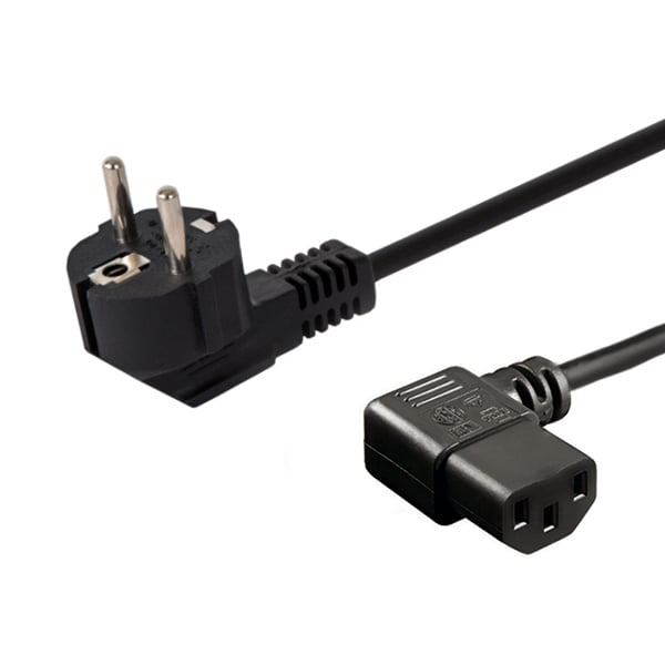 savio Câble d'alimentation Savio Schuko-IEC C13 1,2 m 3 broches cuivre Black 250 V angulaire