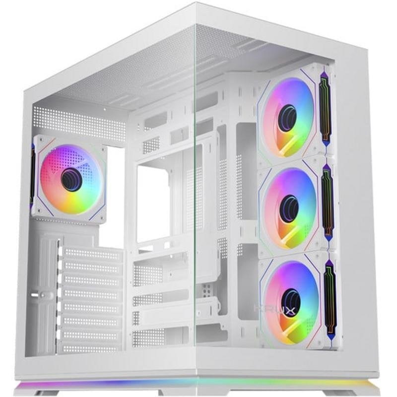 krux Boîtier PC Krux Atron Midi Tour White ATX Verre Trempé ARGB