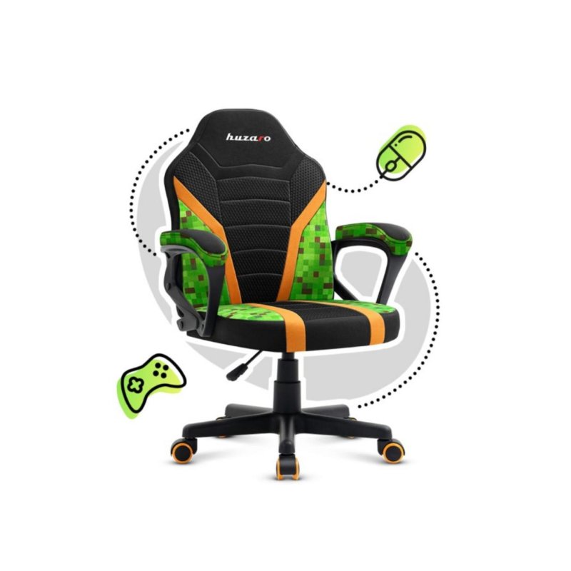 huzaro Chaise gaming Huzaro Ranger 1.0 Pixel mesh dossier maille hauteur réglable Black Green Yellow