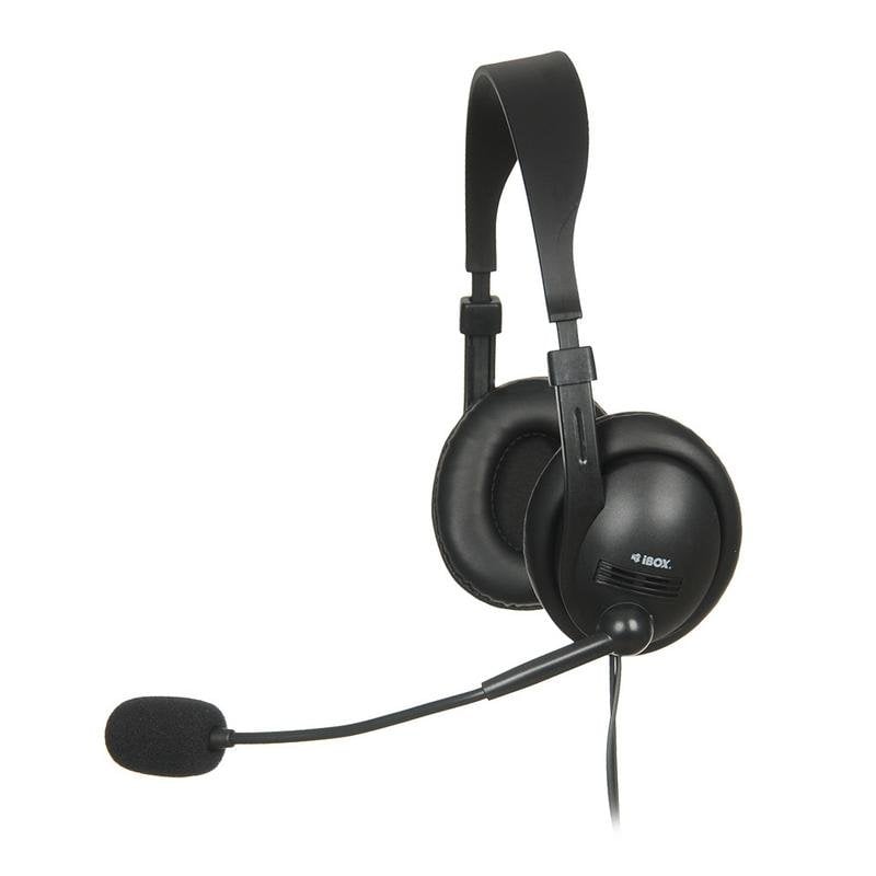Ibox Casque Ibox W1MV filaire 3,5 mm pour bureau et centres d'appels Black