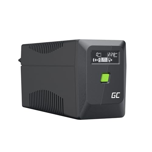Greencell UPS 650VA 360 W PowerProof avec écran LCD – Protection électrique pour appareils, Batterie 12 V 7 Ah, Protection Contre Les surtensions, Alimentation de Secours, appareils ménagers