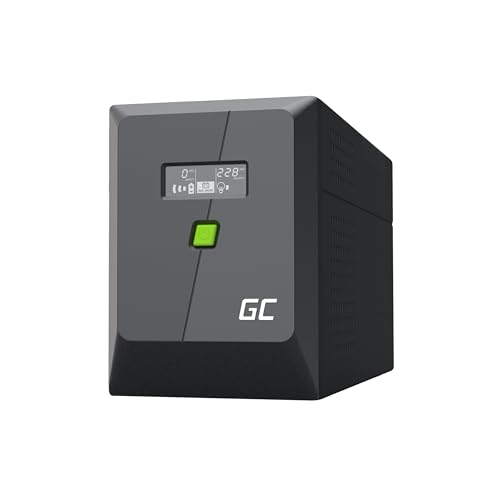 Greencell UPS 1500VA 900W PowerProof avec écran LCD - Onde sinusoïdale modifiée, Protection de Courant pour appareils, Protection Contre Les surtensions, Alimentation de Secours pour appareils