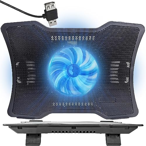 Retoo Refroidisseur Ordinateur Portable, Le Plus Puissant, Ventilateurs Silencieux, Refroidisseur PC PS5, PS4, Ventilateurs Rétroéclairage, Coussinets de Refroidissement pour Bureau et Genoux Bleu