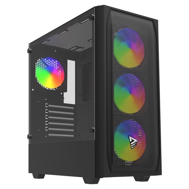 savio Tour ATX Savio Noctis Flow RGB verre trempe 3x120 mm RGB Black