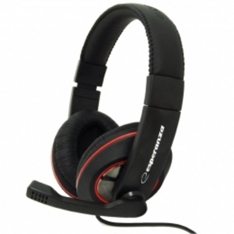 esperanza Casque Esperanza EH118 filaire Jack 3,5 mm pour appels et musique, Black et Red