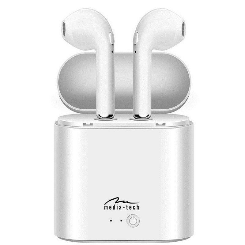 gtmedia Auriculaires GTmedia R-phones Tws Mt3589w sans fil Bluetooth intra-auriculaires avec étui, White