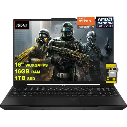 ASUS TUF Gaming A16 Ordinateur portable 16 WUXGA 165 Hz 100 sRGB AMD 8-core Ryzen 7 7735HS 16 Go de RAM 1 To SSD Radeon RX 7700S 8 Go ( RTX4060) rétroéclairé USB4 Charge rapide AI Noise Cancelation