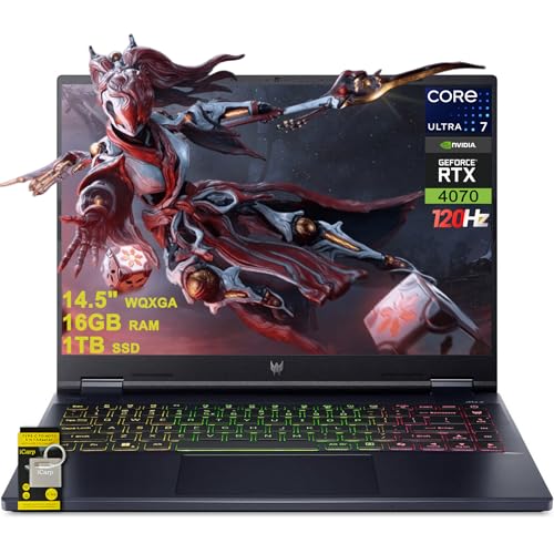 acer Predator Helios Neo 14 Gaming AI PC Laptop 14,5 WQXGA (2560 x 1600) 120 Hz (100 sRGB, G-SYNC) Intel 16-Core Ultra 7 155H 16 Go RAM 1 To SSD GeForce RTX 4070 RGB rétroéclairé Win11 ICP