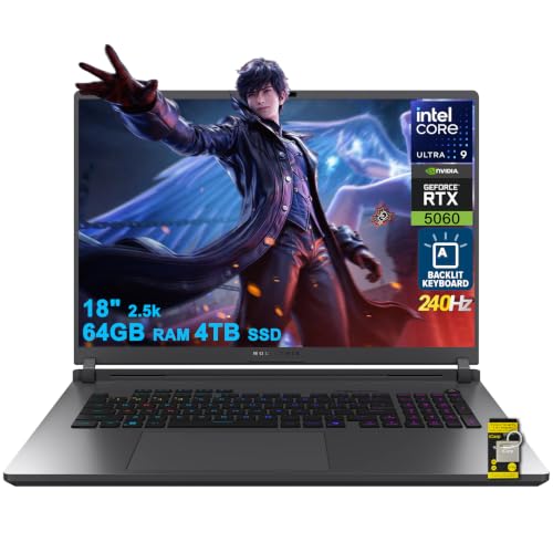 ASUS ROG Strix G18 G815 Gaming AI Laptop 18 2.5k 240Hz 3ms 100 DCI-P3 Intel 24-core Ultra 9 275HX 64 Go DDR5 4 To SSD GeForce RTX 5060 (jusqu'à 572 AI Tops) RGB rétroéclairé Thunderbolt Wi-Fi7