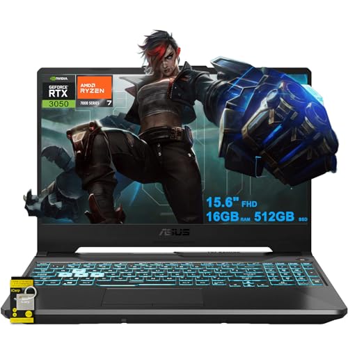 ASUS TUF Gaming A15 Ordinateur portable 15,6 FHD Anti-reflet 144 Hz AMD Octa-core Ryzen 7 7435HS (Beats i7-12700H) 16 Go RAM 512 Go SSD GeForce RTX 3050 Rétroéclairé Type-C Charge Rapide Win11 ICP