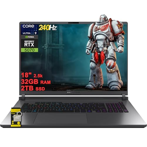 ASUS ROG Strix G18 G815 Gaming AI Laptop 18 2560x1600 240Hz (100 DCI-P3) Intel 24-core Ultra 9 275HX 32 Go de RAM 2 To SSD GeForce RTX 5070 (jusqu'à 798 AI Tops) Rétroéclairé RVB WiFi7 Win11 1 ICP