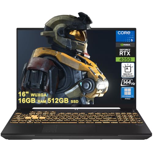 ASUS TUF Gaming F16 Ordinateur portable 16 WUXGA IPS 144 Hz Intel 8-core 5 210H 16 Go de RAM 512 Go SSD GeForce RTX 4050 RVB rétroéclairé Thunderbolt Win11Pro ICP Hub