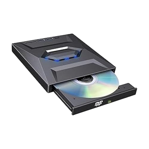 Lobamop Lecteur Blu-Ray externe portable USB Type-C multifonction lecteur de graveur VCD DVD CD, fente pour carte SD et support USB