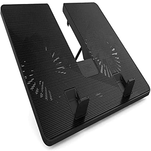 HELCEKOU Support de Refroidissement Portable pour Ordinateur Portable, Tapis de Refroidissement avec 2 Ventilateurs, Compatible avec Les modèles 9 -15,6 , Port USB, Lumineux, Silencieux et Puissant.