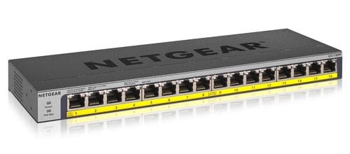 NETGEAR GS116PP Switch Ethernet PoE 16 Ports RJ45 gigabit 10 100 1000 switch RJ45 16 Ports PoE 183W position bureau mur ou rackable Protection ProSAFE Garantie a Vie ideal pour les PME TPE
