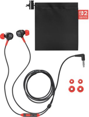 power-a Écouteurs PowerA Wired Earbuds pour Nintendo Switch 2 filaires Jack 3,5 mm gaming Black et Red