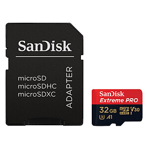 SanDisk Extreme Pro microSDHC UHS I U3 V30 A1 32 Go Adaptateur SD
