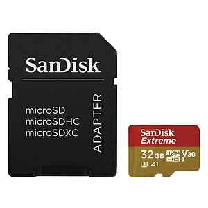 SanDisk Extreme microSDHC UHS I U3 V30 32 Go Adaptateur SD
