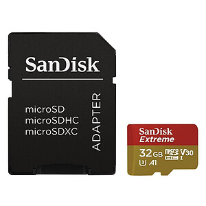 SanDisk Extreme microSDHC UHS I U3 V30 32 Go Adaptateur SD