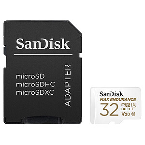 SanDisk Max Endurance microSDHC UHS I U3 V30 32 Go Adaptateur SD
