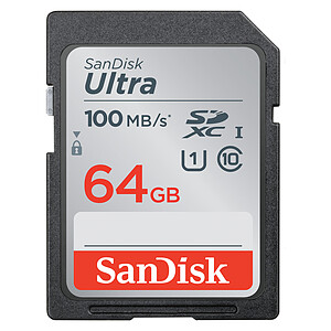 SanDisk Ultra SDXC UHS I U1 64 Go SDSDUNR 064G GN3IN