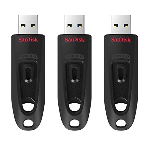 SanDisk Ultra 32 Go Clé USB avec USB 3.0 et jusqu'à 130 Mo s en lecture - Lot de 3 unités