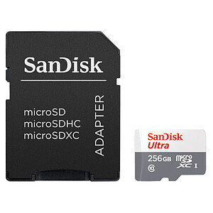 SanDisk Ultra microSDXC 256 Go adaptateur SD
