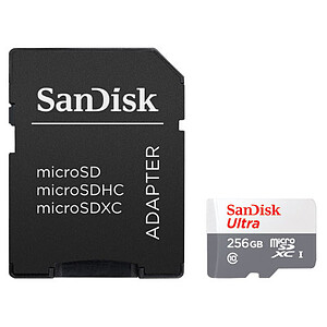 SanDisk Ultra microSDXC 256 Go adaptateur SD
