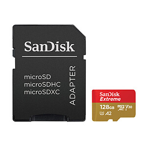 SanDisk Extreme microSDXC UHS-I U3 128 Go Adaptateur SD

