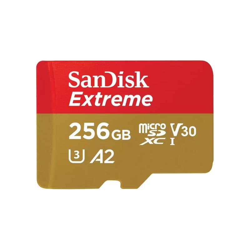 Sandisk Carte mémoire SanDisk Extreme 256GB MicroSDXC UHS-I 190MB s 130MB s Or Red