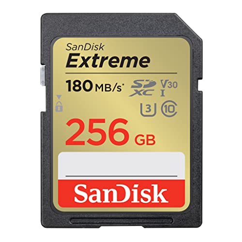 SanDisk 256GB Extreme SDXC kort, upp till 180 MB s RescuePro Deluxe, UHS-I, Kort 10, U3 V30