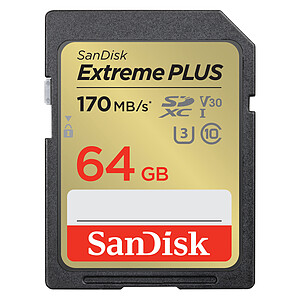 SanDisk Extreme PLUS SDXC UHS I 64 Go
