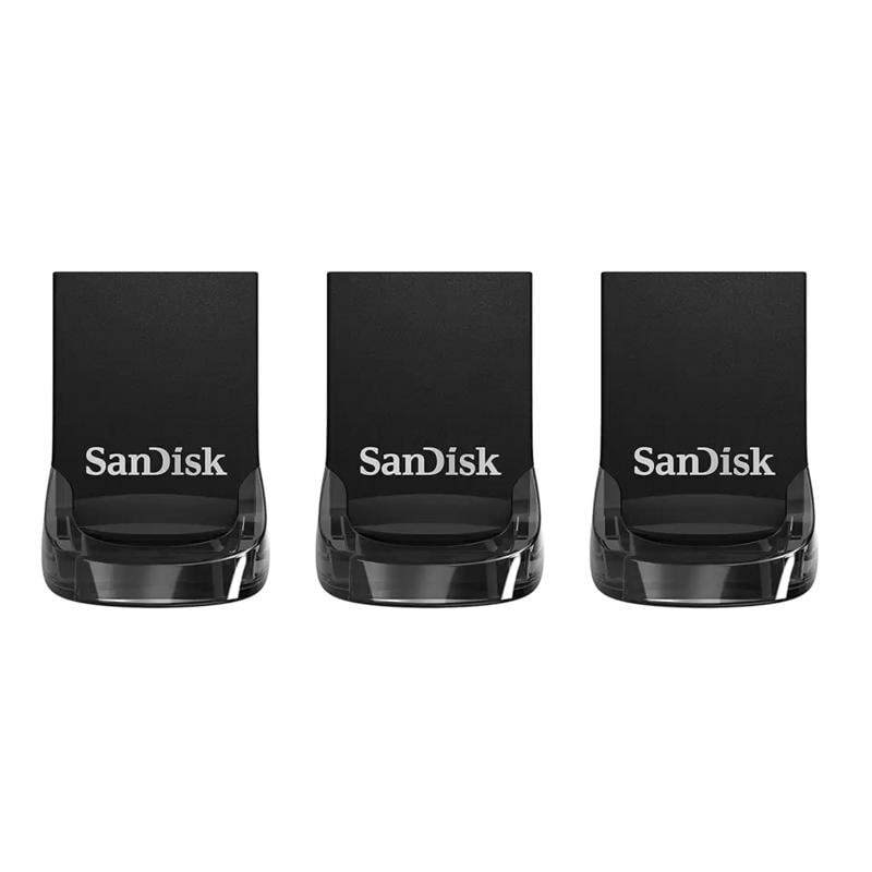 Sandisk Clé USB SanDisk Ultra Fit 32 Go USB 3.2 Gen 1 Pack de 3 Noire