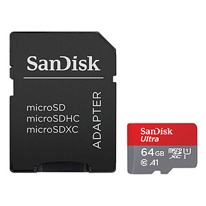 SanDisk Ultra Chromebook microSD UHS I U1 64 Go 140 Mo s Adaptateur SD